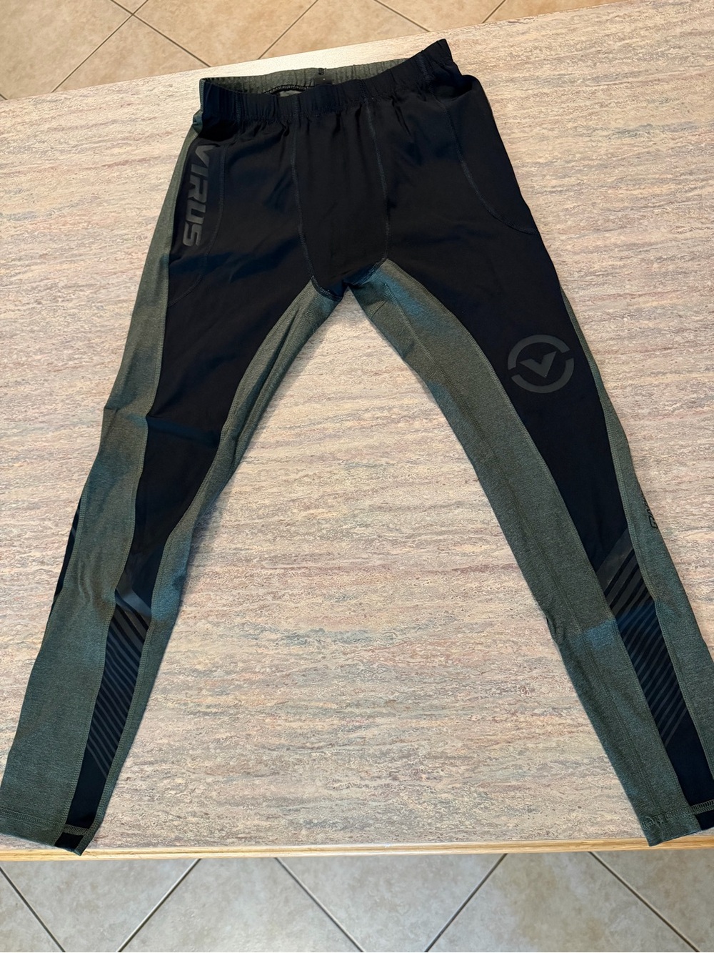 Virus Black and Dark Green Performance Leggings